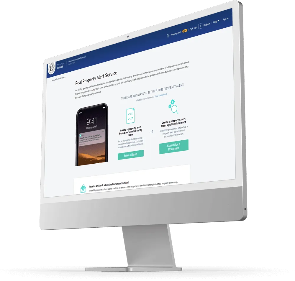 Cloud-Search-property GovOS Cloud Search Property Alert dashboard