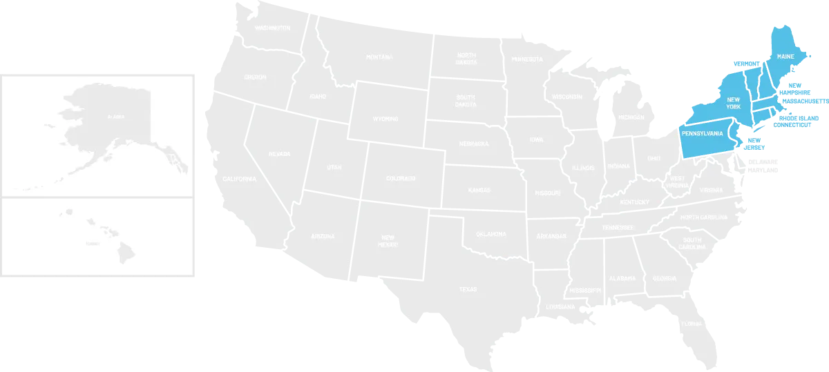 STR-US-Map-Northeast Northeast region of the U.S. map