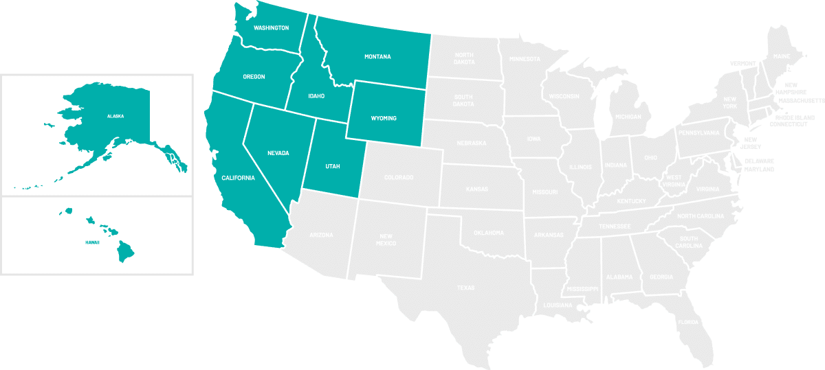 STR-US-Map-West Western part of the U.S. map
