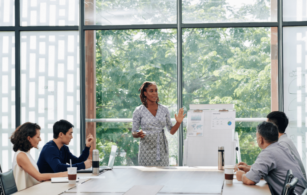Staff-discussing-impacts-of-system-improvements