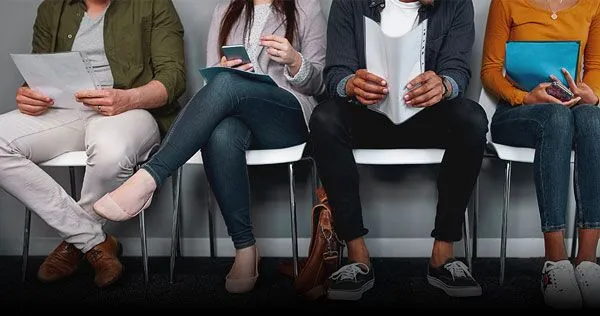 People waiting for an interview.