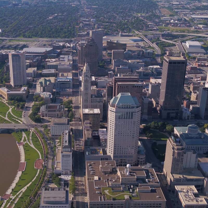 Franklin County, OH aerial view