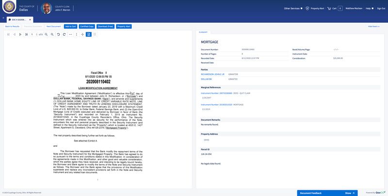 Property Alert Record - Dallas