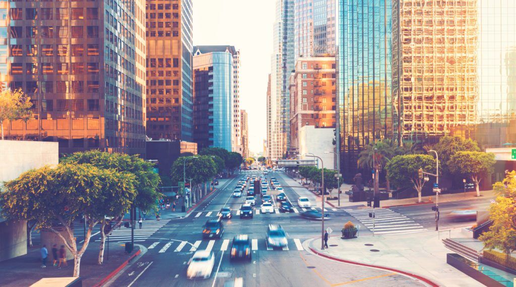 view of Los Angeles rush hour traffic