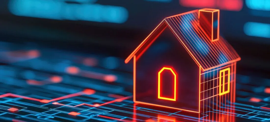 Digital outline of a house