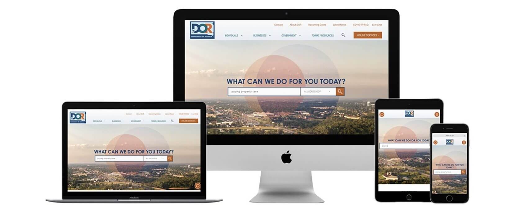 Screenshot of New SDOR Website Screenshot of New SDOR Website