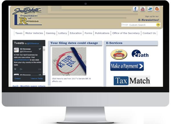 Screenshot of Old SDOR Website Screenshot of Old SDOR Website