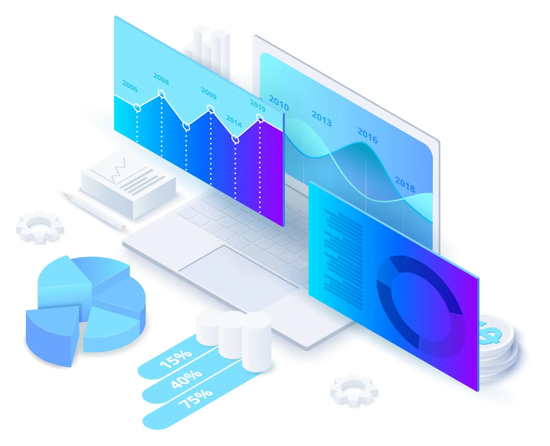 Data and Analytics Isometric Data and Analytics Isometric