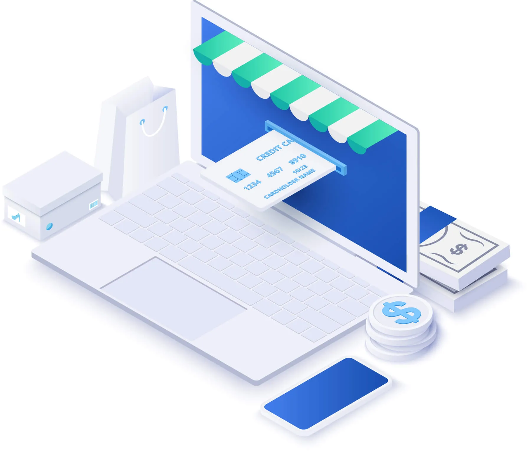 Online Business Licensing Isometric Online Business Licensing Isometric