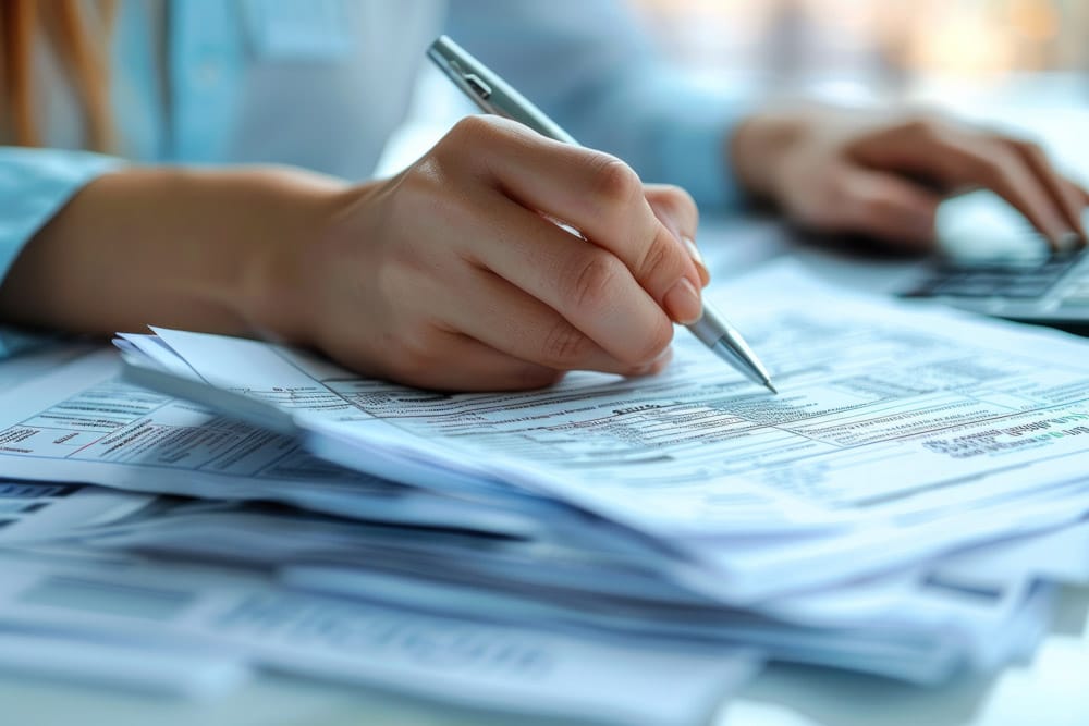 Manual financial paperwork