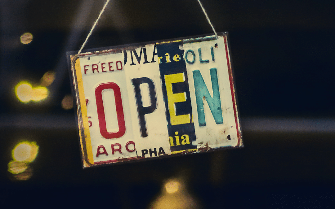 An open sign