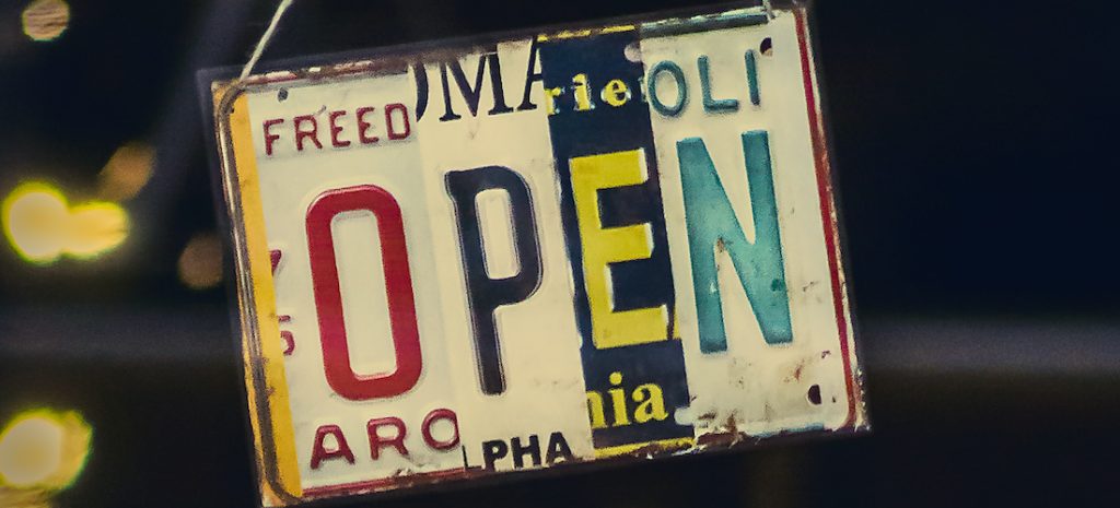 An image of an open sign
