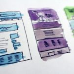 A water color painting of a website design.