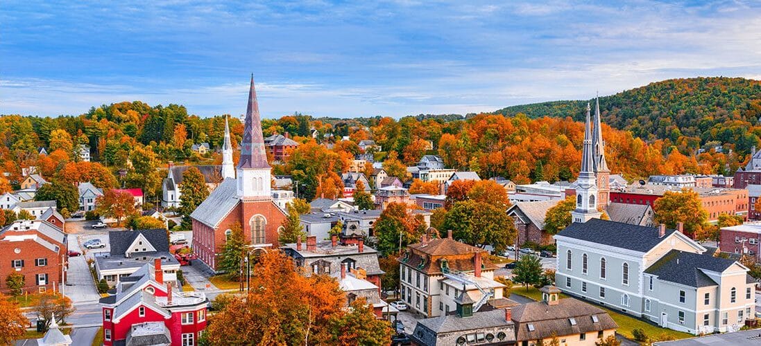 Montpelier, Vermont, USA town Skyline.