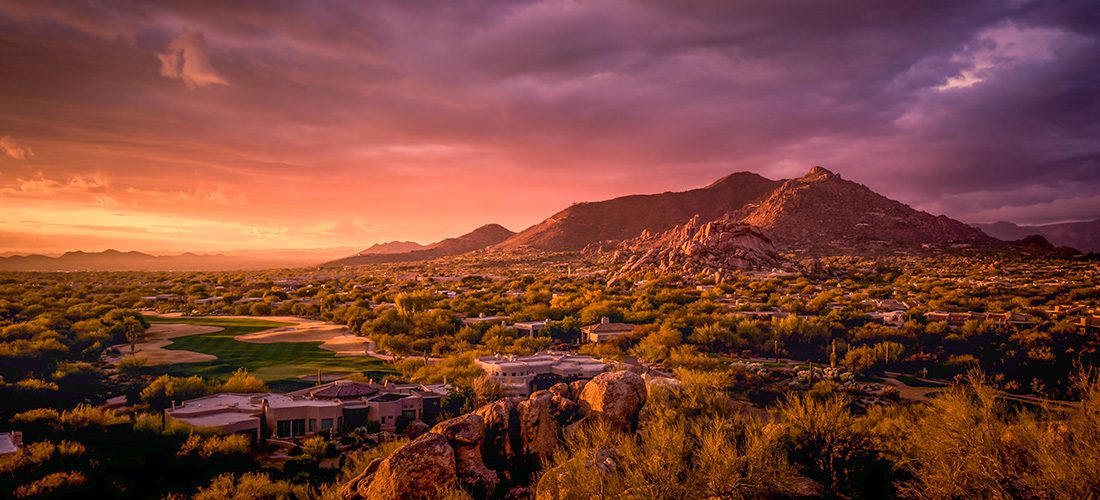 Golden sunset over North Scottsdale, AZ