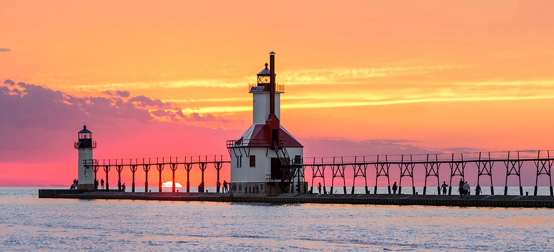 St. Joseph Lighthouses Sunset, MI
