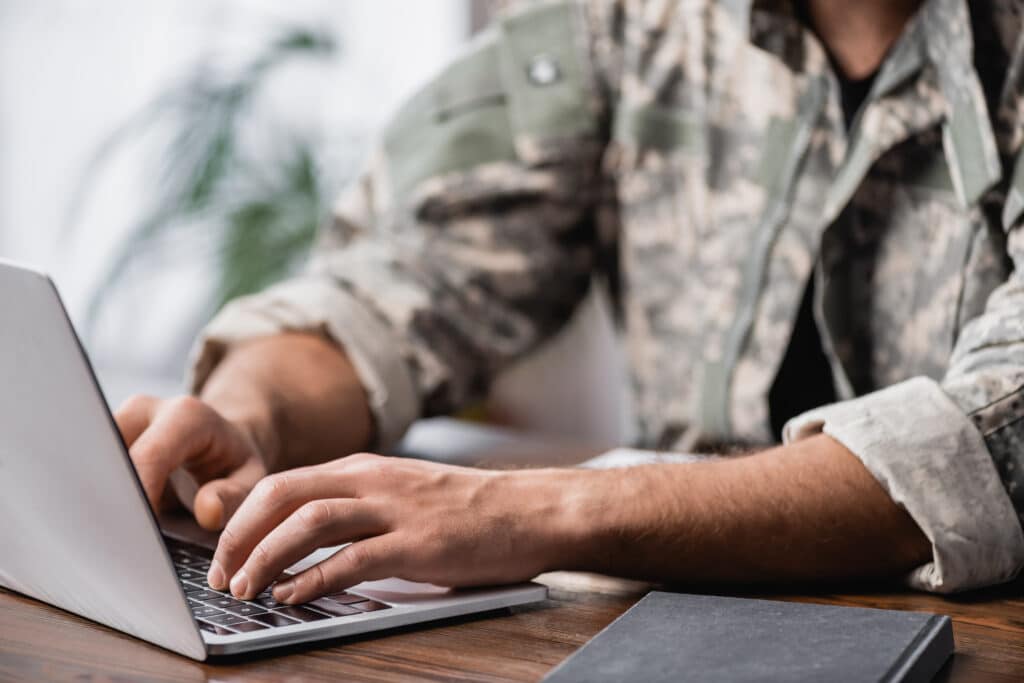 Military-man-using-laptop