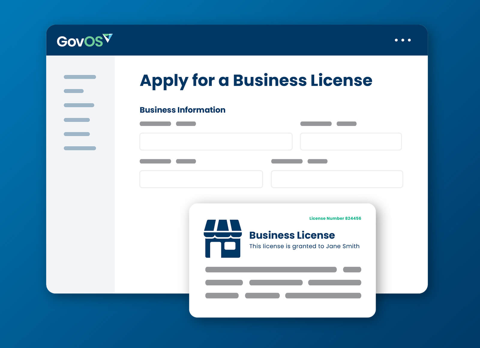 GovOS Business Licensing mock-up application
