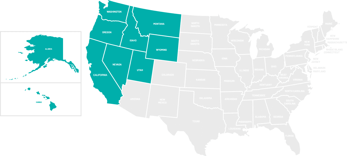 United States map with western states highlighting Short-Term Rental resources