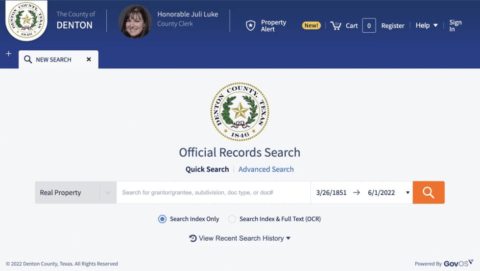 Denton County Official Records Search Homepage