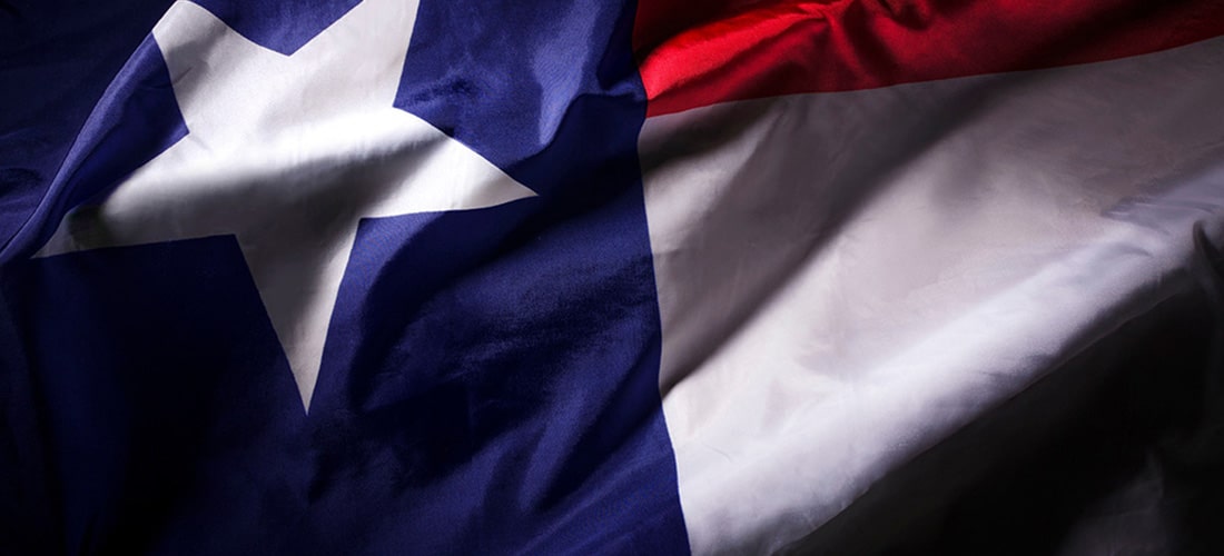 Closeup of Texas Flag