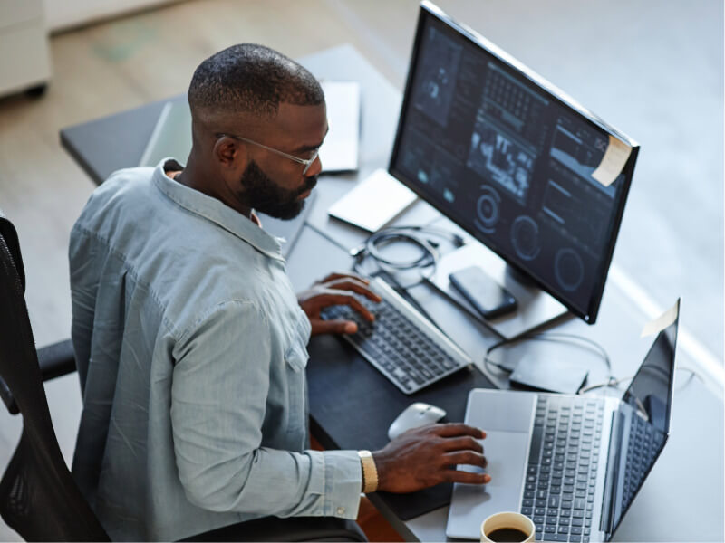 Person reviewing their dashboard