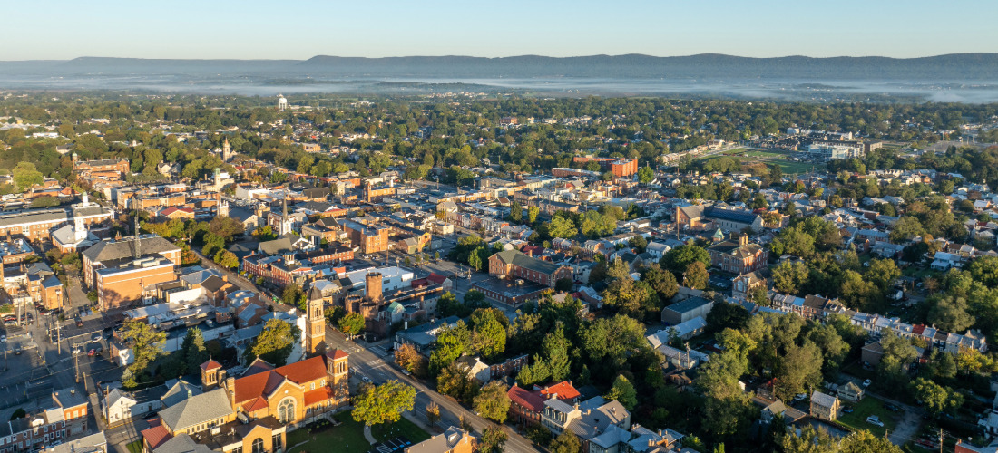 Aerial view of Carlisle, PA